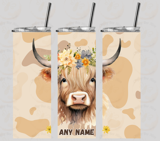 Highland Cow 20oz Skinny Tumbler